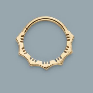 Lotus Flower Hinged Segment Ring in Gold - 316L stainless steel
