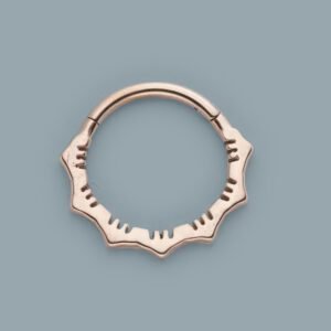 Lotus Flower Hinged Segment Ring in Gold - 316L stainless steel
