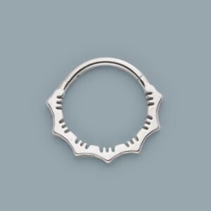 Lotus Flower Hinged Segment Ring in Silver - 316L stainless steel
